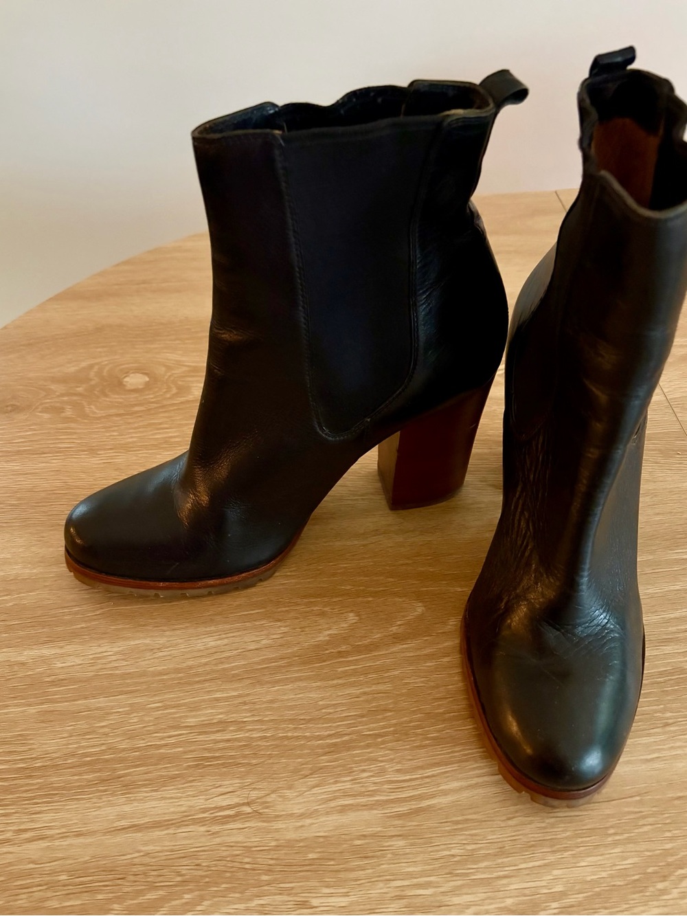 Coach Odelle Black Leather Block Heel Ankle Boots